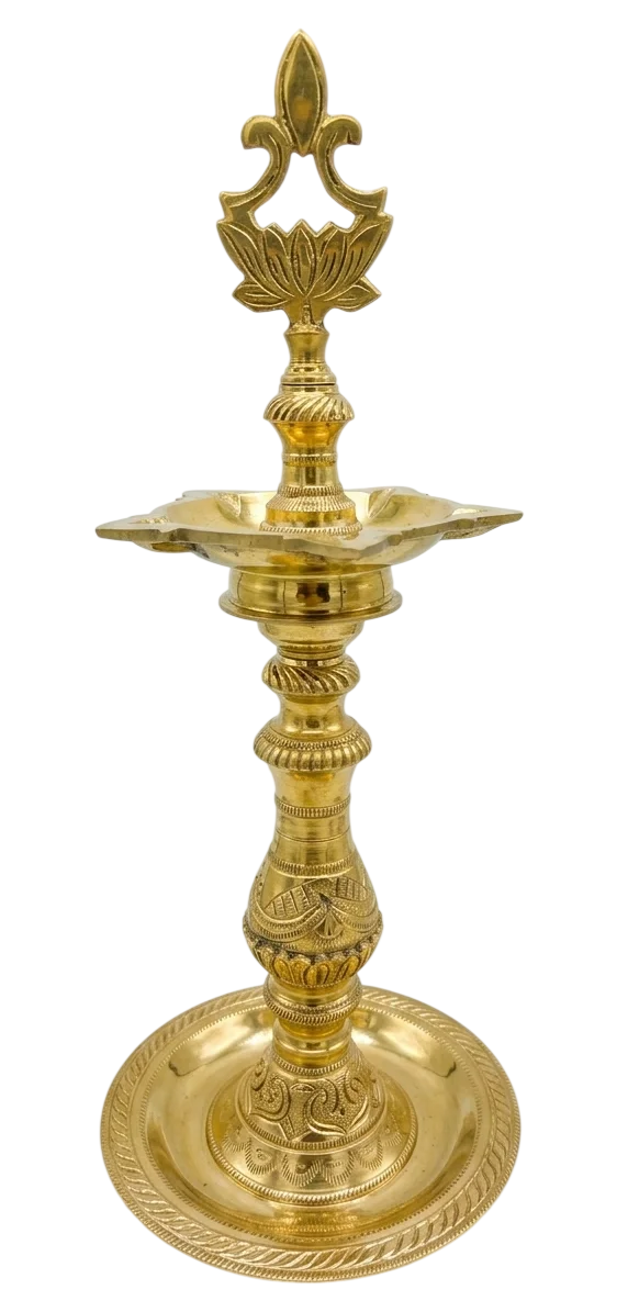 14 Inch Pure Brass Nagas Porai Kuthu Vilakku