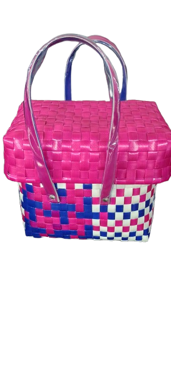Chettinad Heritage Basket - Pink & Black - Size 1
