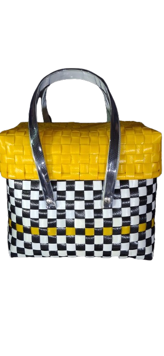 Chettinad Heritage Basket - Yellow & Black - Size 1